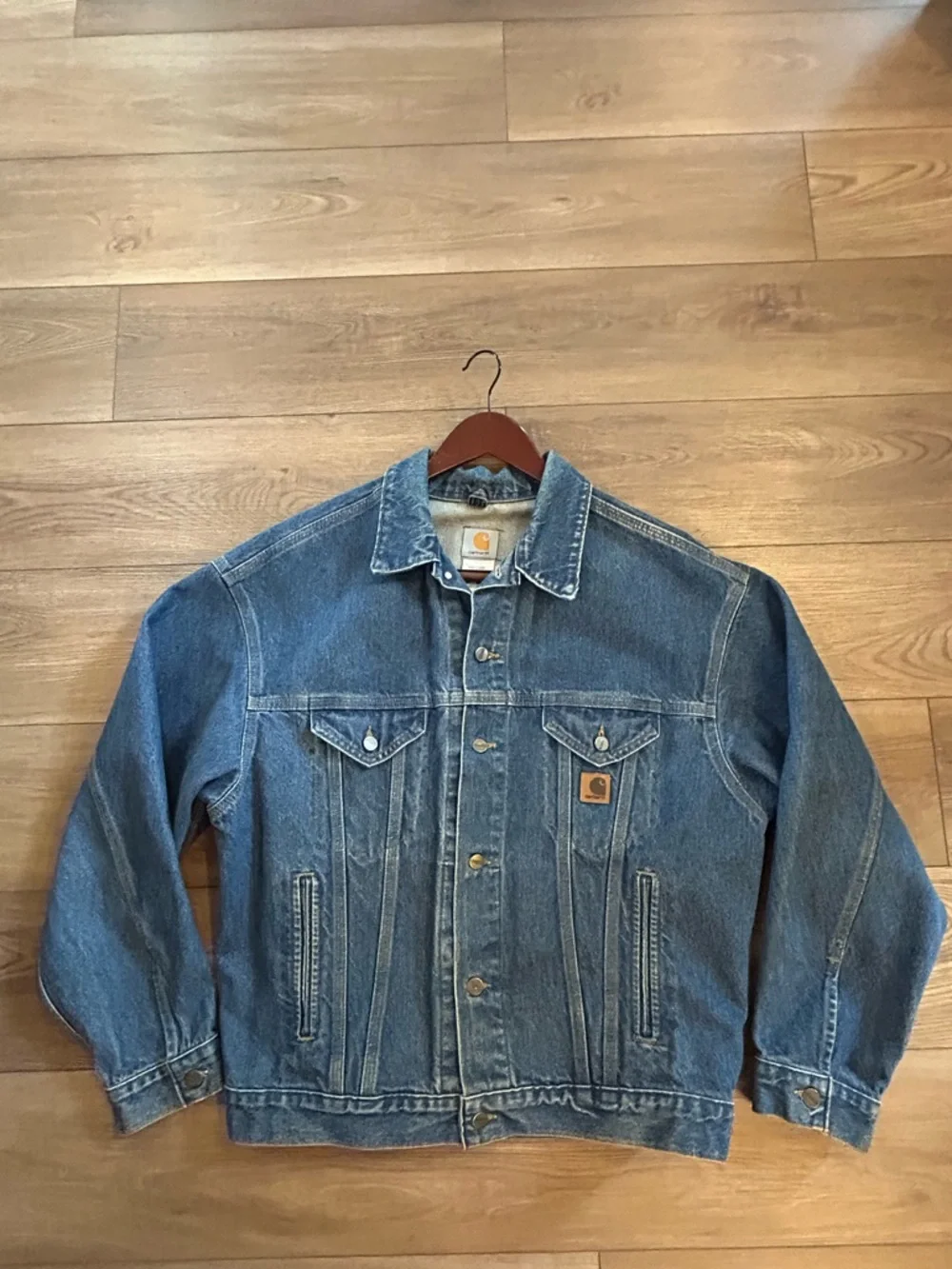Vintage 90s Carhartt J12 DST USA Made Denim Trucker Jacket Men’s L